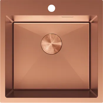 Granitový dřez Mexen Solix nerezový dřez 1-komorový 500 x 500 mm, měď - 6407501000-65 Ocelové dřezy
