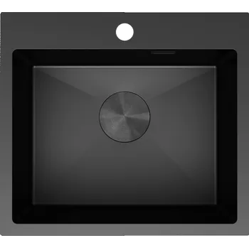 Granitový dřez Mexen Solix dřez ocelový 1-komorový 500 x 450 mm, černý - 6402501000-70 Ocelové dřezy
