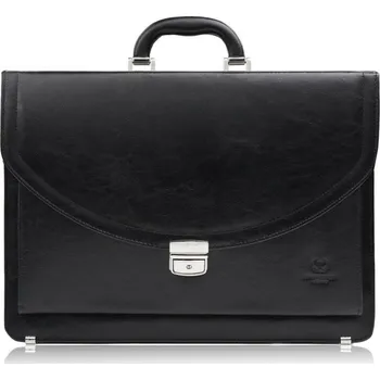 Pánská aktovka Pánská kožená aktovka Paolo Peruzzi do ruky a přes rameno; černá
