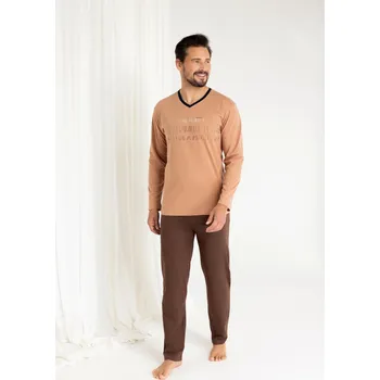 Pánské pyžamo PÁNSKÉ PYŽAMO 495 BIG J/25 béžová 3XL