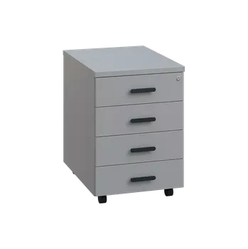 Zásuvkový kontejner LKC 2 - 01 kontejner pojízdný, 4-zásuvkový, deska 25 mm, centrální zámek, šedá