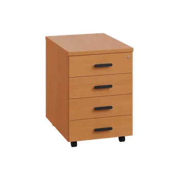 Zásuvkový kontejner LKZ 2 - 01 kontejner pojízdný, 4-zásuvkový, deska 25 mm, se zámkem na 1. zásuvce, buk Royal