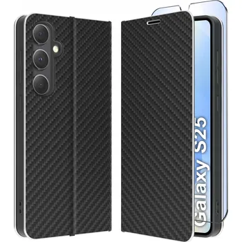 Pouzdro na mobilní telefon Flipové pouzdro KrainaGSM pro Samsung Galaxy S25 černé