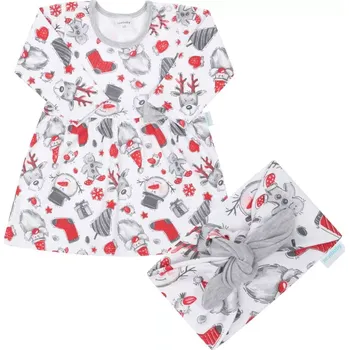 Kojenecké šaty kojenecké bavlněné šatičky s čelenkou new baby christmas