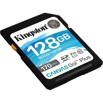 Paměťová karta KINGSTON 128GB SDXC Canvas Go Plus Gen4 200MB/s C10 UHS-I U3 V30