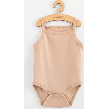 kojenecké body bez rukávů světle béžové pro dívky NEW BABY Classic II