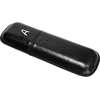 Pouzdro na 2 doutníky Etue Angelo, černé, koženka, 180mm