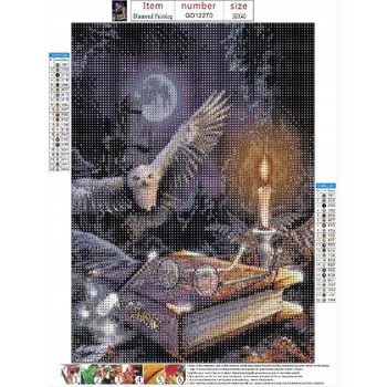 Obraz DIAMANTOVÁ VÝŠIVKA Diamond Painting Mozaika HARRY POTTER SOVA KNIHA POHÁDKA 5D