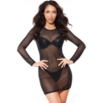 Dámské erotické šaty Šaty V-10639 černé - Axami M