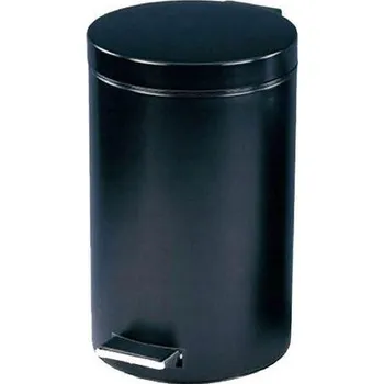 Odpadkový koš Odpadkový koš MAT Group 3l kovový s nášlapem kulatý ČERNÝ, s vnitřní nádobou PH