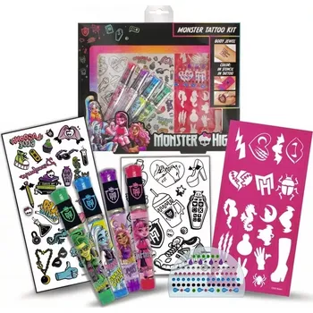 kreativní sada Monster high tetovací sada s třpytivými gely a samolepkami