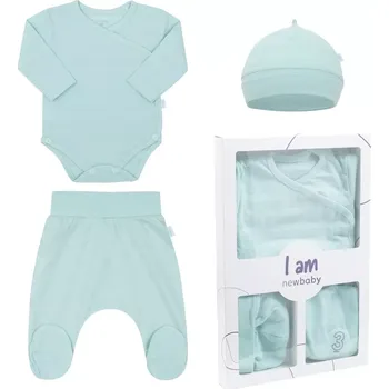 Kojenecká souprava 3dílná kojenecká souprava do porodnice New Baby I AM modrá, vel. 62 (3–6 měsíců)