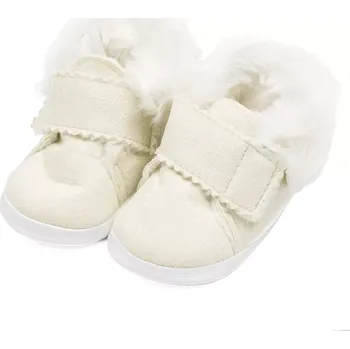 Capáčky Dětské zimní semiškové capáčky New Baby, béžové, 3–6 měsíců