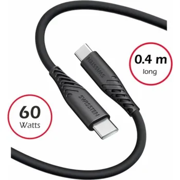 Datový kabel SWISSTEN DATOVÝ KABEL SOFT SILICONE USB-C / USB-C 0,4 M ČERNÝ