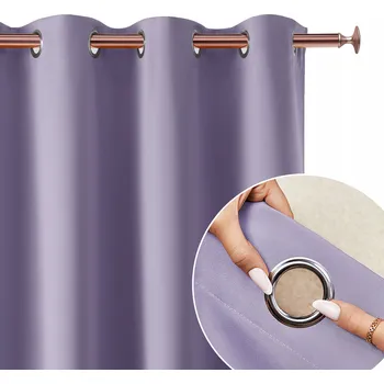 Obraz Závěs polozatemňovací s kroužky 140 cm x 250 cm lila (fialová)