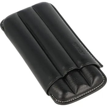 Humidor Pouzdro na 3 doutníky Jemar, kůže, 13cm, negro