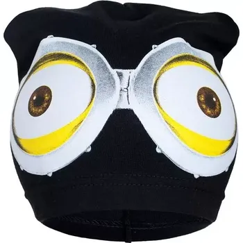 Kojenecká čepice jarní dětská čepička new baby s motivem mimoň černá (3–4 roky)