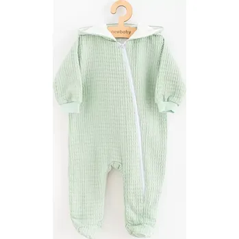 Kojenecký overall Dětský mušelínový overal s kapucí šalvějový