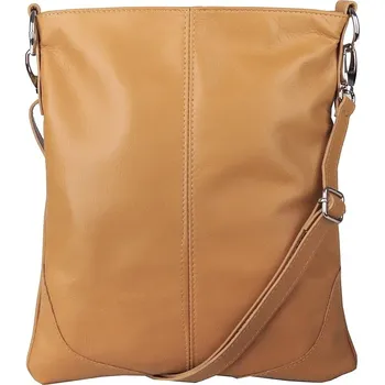 Kabelka Střední/velká hořčicová kožená crossbody kabelka Vera Pelle no. 5509 NEW