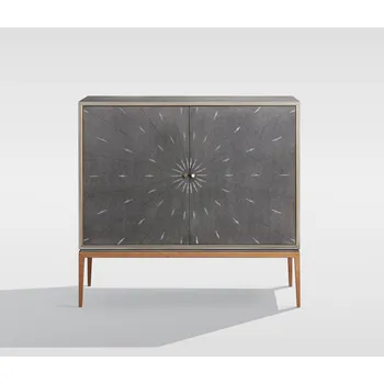 Komoda Livin Hill Komoda STILIG šedá se zlatými akcenty