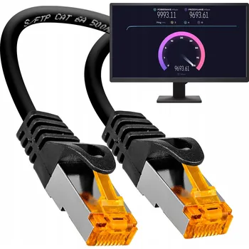 Síťový kabel Patchcord Vayox S/FTP 6a RJ45 / RJ45 20 m černý