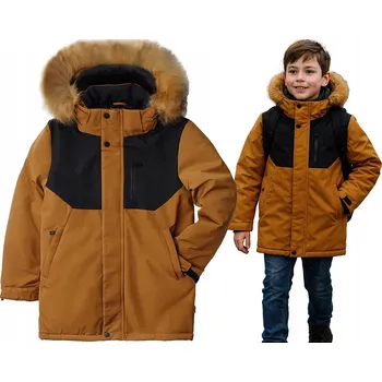 Dívčí bunda Zimní bunda velbloudí černá péřová teplá syntetické peří 10 146