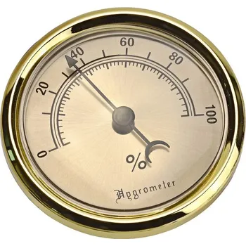 Humidor Vlhkoměr Angelo, 74mm, zlatý