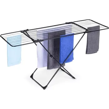 Sušák na prádlo Kovový rozkládací sušák na prádlo XXL 108–182 cm Vilde, černý