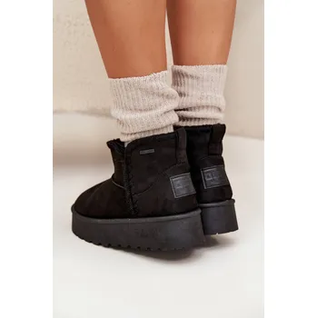 Dívčí sněhule Dámské sněhule na platformě s prošíváním Big Star – černé Velikost: 37