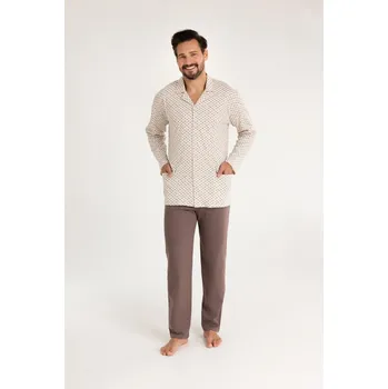 Pánské pyžamo PÁNSKÉ PYŽAMO 486 BIG J/25 béžová 3XL