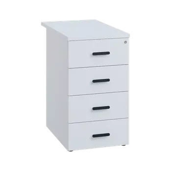 Zásuvkový kontejner LKC 2 - 71 kontejner přístavný, 4-zásuvkový, deska 25 mm, centrální zámek, bílá