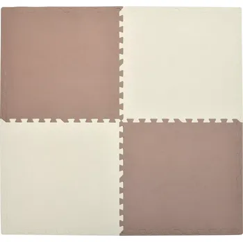 Pěnová podložka HUMBI 120 × 120 cm – velké voděodolné puzzle, bezpečné pro děti, krémová a měděná, 4 ks