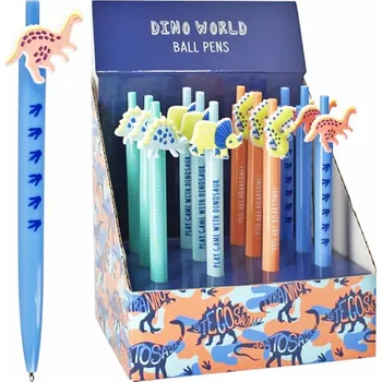 Kuličkové pero s dinosauřím topperem 15 cm