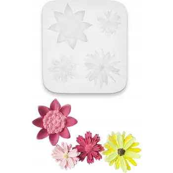 Svíčka Silikonová forma na svíčky, vosk, mýdla a odlitky - motiv květiny