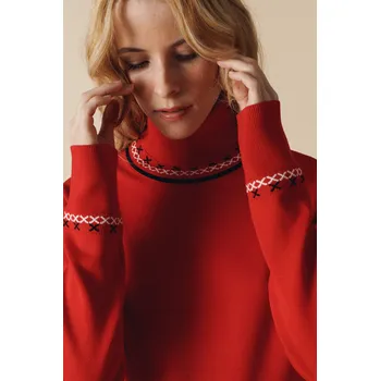 Dámský svetr POIVRE BLANC ALBA-WO KNIT PULLOVER SCARLET RED Velikost: L
