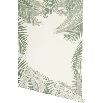 Koberec Balta Kusový koberec sisalový oboustranný Brussels 205183/10520 Listy Palmy zelený krémový Rozměr: 200x290 cm