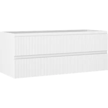 Koupelnový nábytek Mexen Rivel koupelnová skříňka pod umyvadlo 120 cm, 2 zásuvky, rýhovaná, bílá mat - 91A20-12047-2-BFF01 Koupelnové skříňky