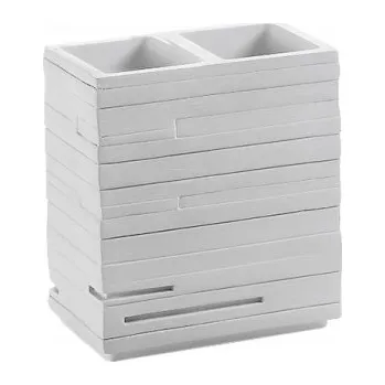 Držák na kartáček Gedy QUADROTTO kelímek na zubní kartáčky, volně stojící, bílý QU9802