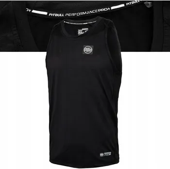 Pánské tričko PITBULL WEST COAST PÁNSKÉ SPORTOVNÍ TRIČKO BEZ RUKÁVŮ PERFORMANCE NEW LOGO ČERNÉ 3XL