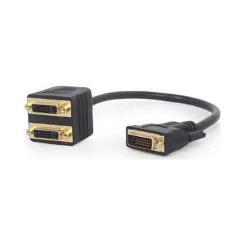 Video kabel GEMBIRD A-DVI-2DVI-01 Adaptér/rozdvojka DVI-D samec na 2× DVI-D samice – 0,3 m, černý