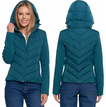 Dámská bunda KRÁTKÁ DÁMSKÁ PŘECHODNÁ BUNDA S KAPUCÍ NA PODZIM TEPLÁ MORAJ L