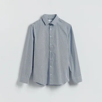 Pánská košile Reserved - Košile s drobným potiskem slim fit - tmavomodrá - 126GT-59P - 126GT-59P-XL