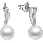 Stříbrné náušnice Beneto s pravými perlami AGUP1188