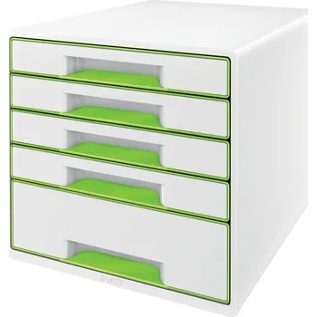 Zásuvkový kontejner LEITZ Zásuvkový box WOW CUBE, 5 zásuvek, bílá/zelená
