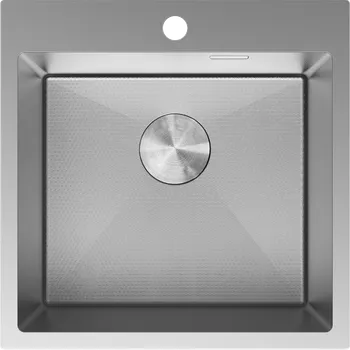 Granitový dřez Mexen Solix nerezový dřez s jednou komorou 500 x 500 mm, inox HC - 6407501000-01HC Ocelové dřezy