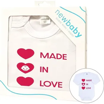 Kojenecký body kojenecké body new baby made in love, krátký rukáv