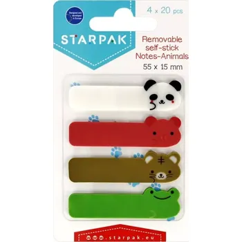 Samolepící bloček Zvířecí indexové záložky samolepicí, 4 barvy