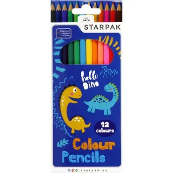 Výtvárné potřeby Pastelky s motivem dinosauři, sada 12 barev