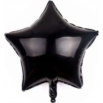 Balónek Fóliový Balónek Hvězda Dekorace na Narozeniny Oslavu s Heliem Černá 45 cm