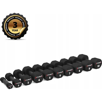 Potažené/pogumované činky s pevnou hmotností HMS 2x 2 kg